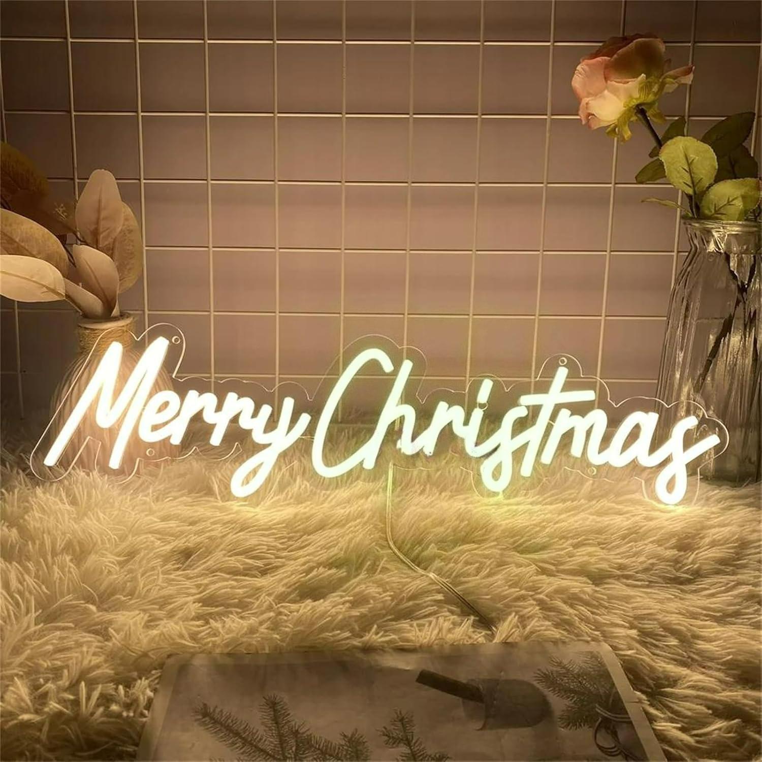 Lighting Christmas Decor - Insegna al neon a tema natalizio,
