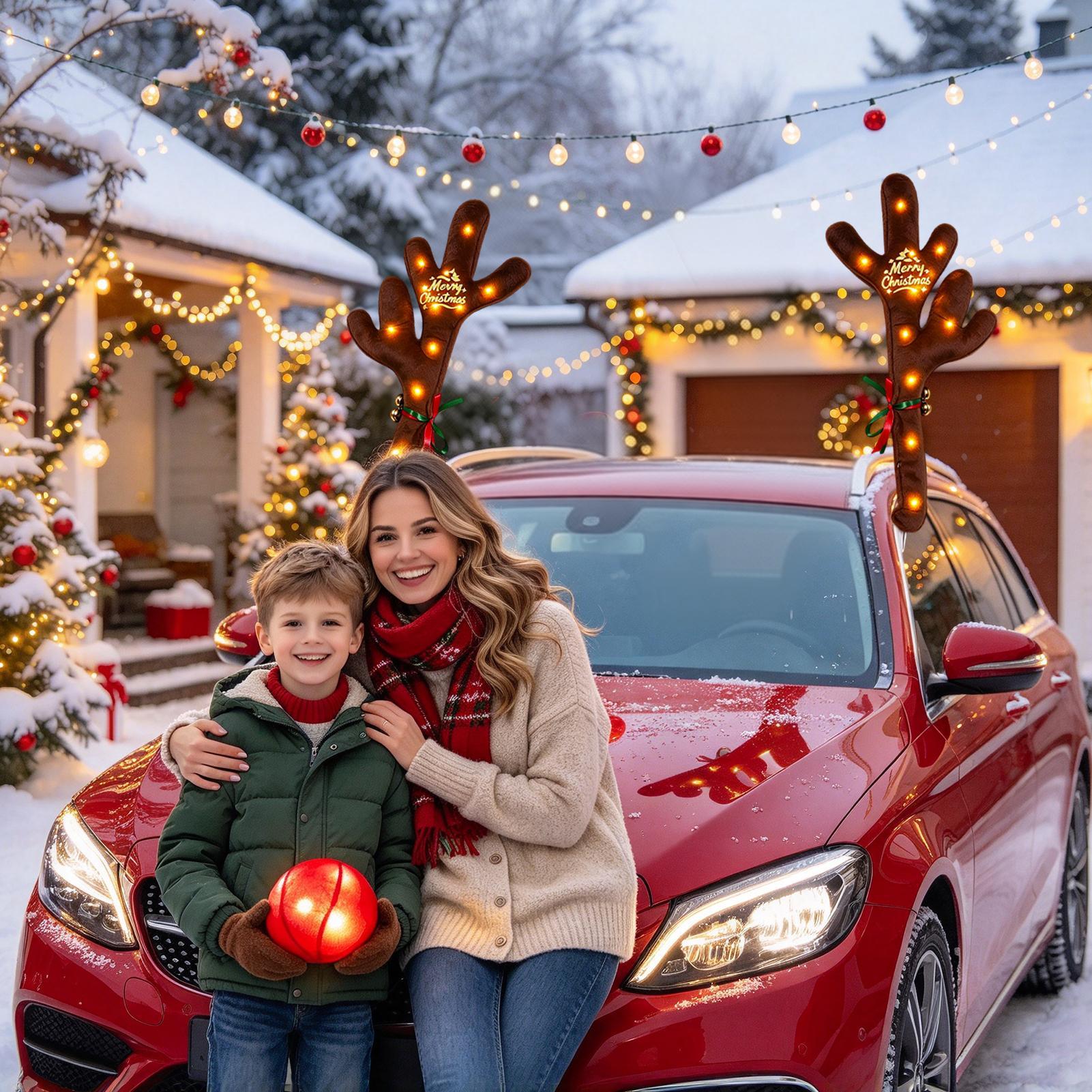 Up Lighting Decor - Decorazioni natalizie per auto con corna