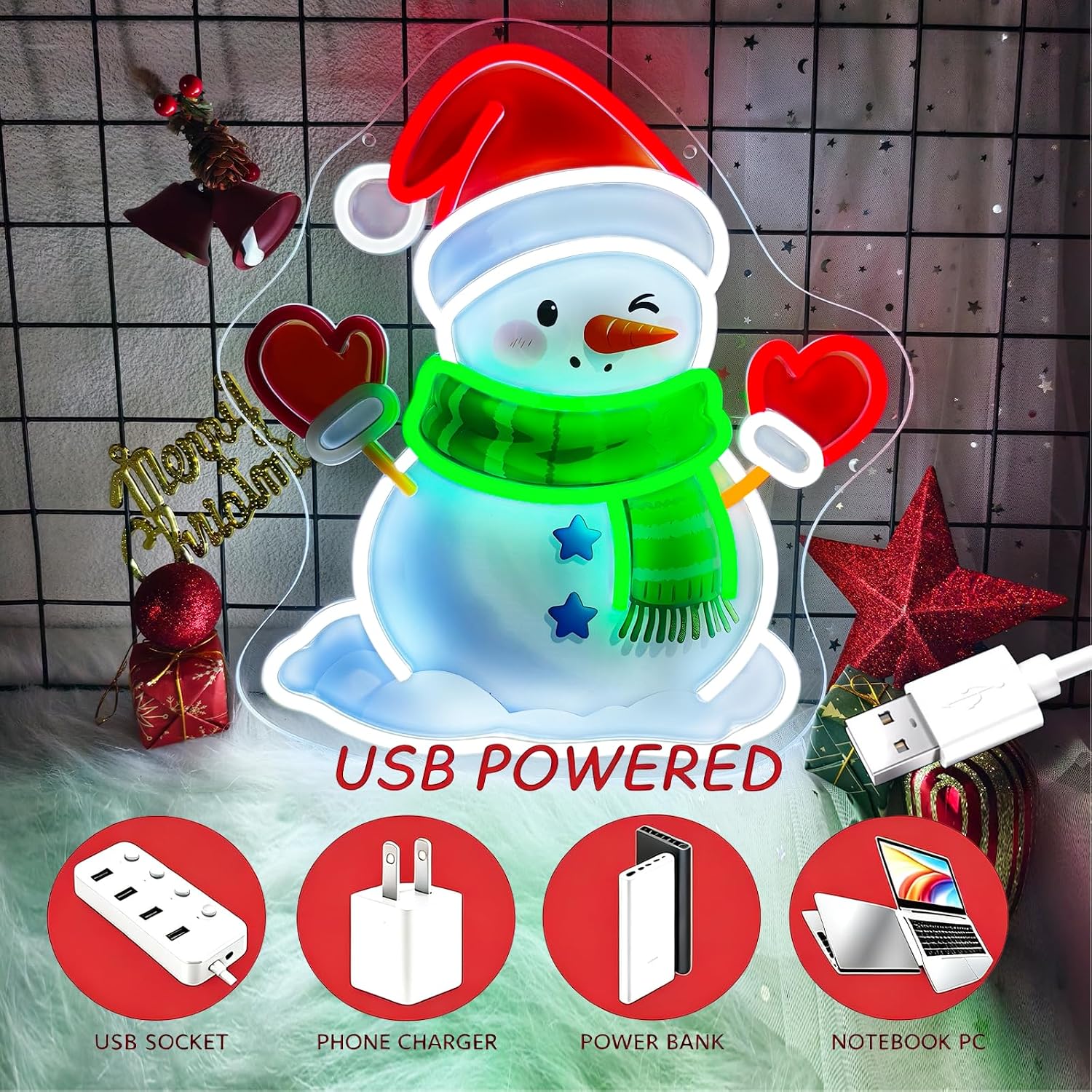 Insegna al Neon LED Pupazzo di - Lighting Christmas Decor recensione e prezzo
